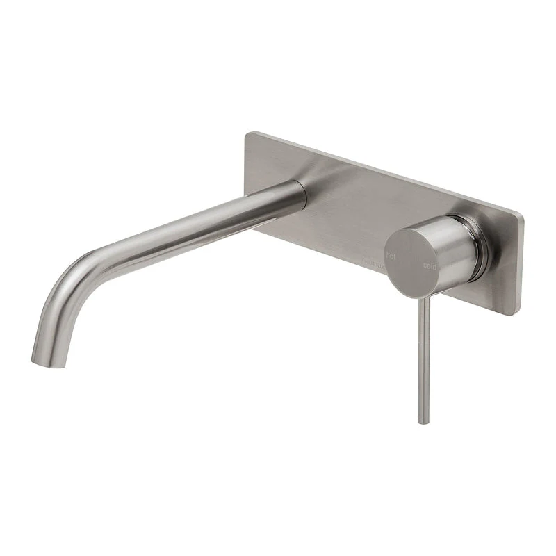 Phoenix Vivid Slimline Wall Basin Mixer Set 230mm Curved - Brushed Nickel