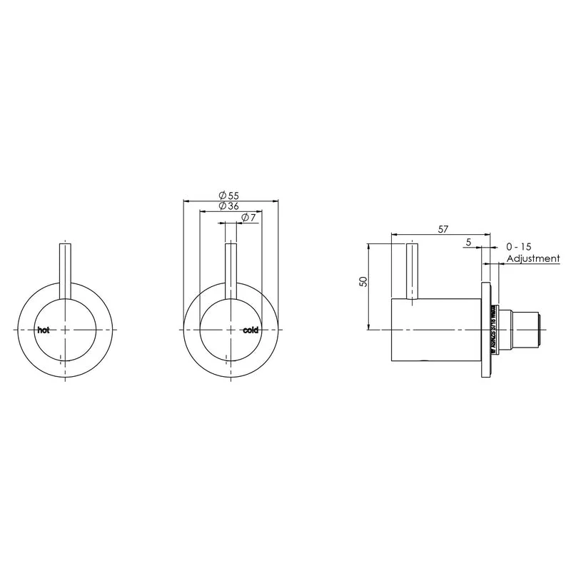 Phoenix Vivid Slimline Wall Top Assemblies - Chrome - Image 2