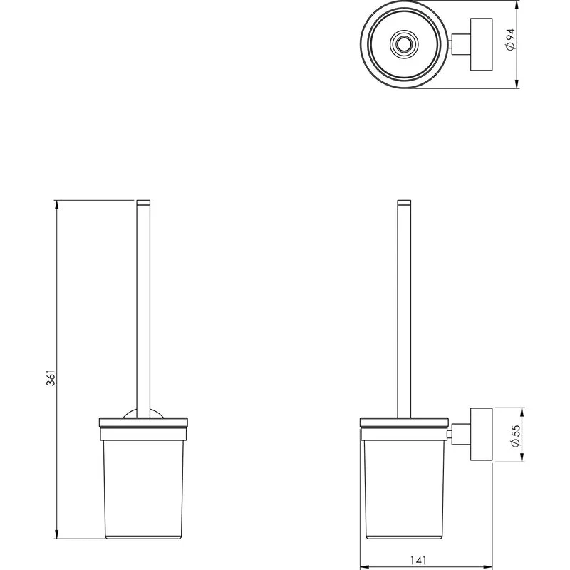 Phoenix Vivid Toilet Brush & Holder - Chrome - Image 2