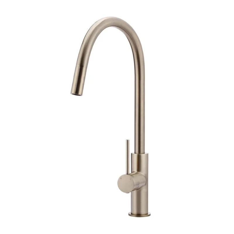 Meir Round Piccola Pull Out Kitchen Sink Mixer Tap - Champagne