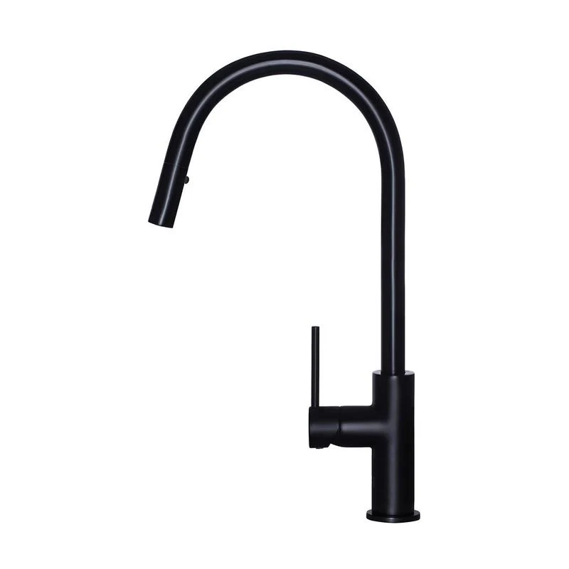 Meir Round Piccola Pull Out Kitchen Sink Mixer Tap - Black Matte - Image 2