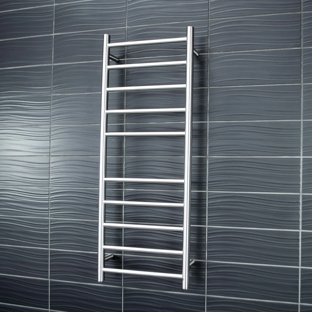 Radiant Heated Round Ladder 430 X 1100mm - Brushed Satin