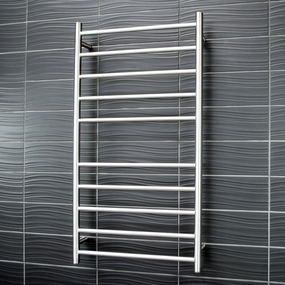 Radiant Heated Round Ladder 600 x 1100mm - Brushed Satin