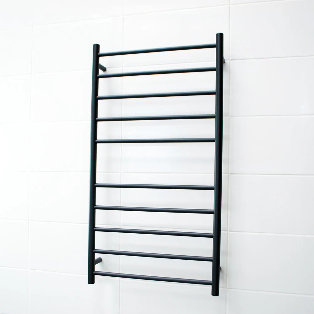 Radiant Heated Round Ladder 600 x 1100mm - Matt Black