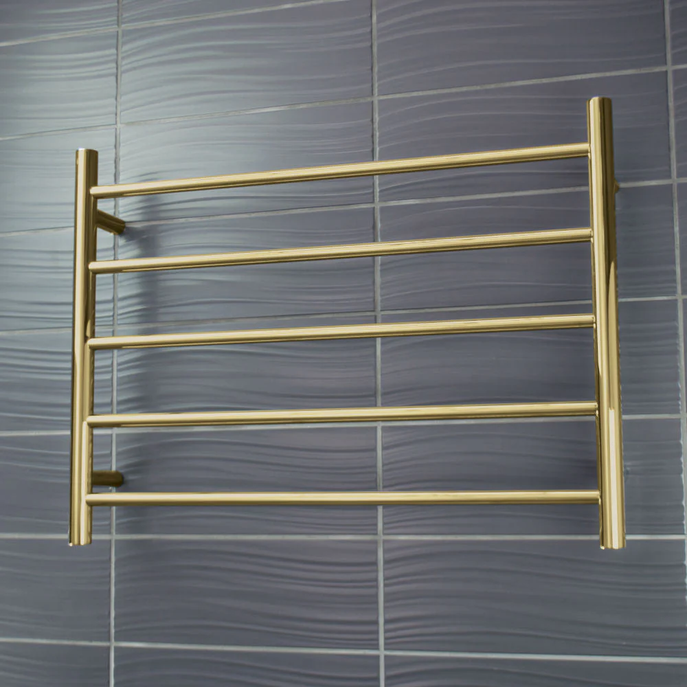 Radiant Heated Round Ladder 750 x 550mm - Brushed Gold
