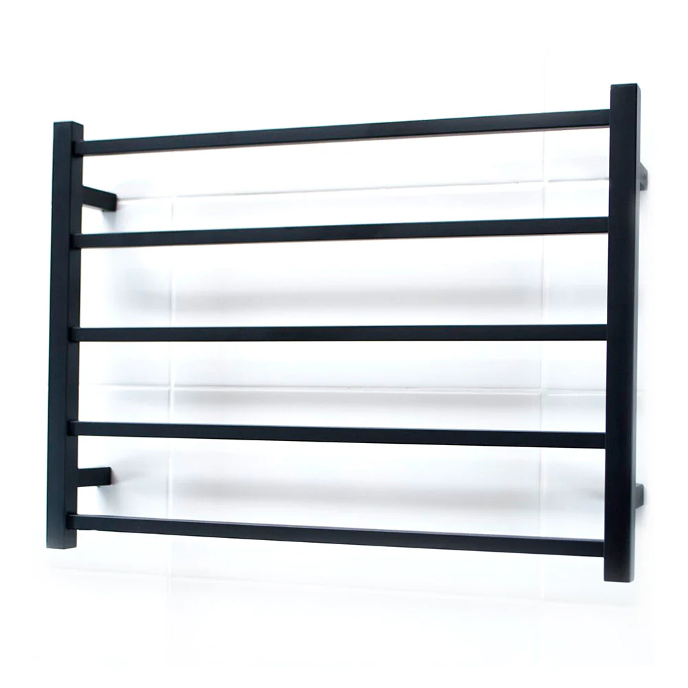 Radiant Heated Square Ladder 750 x 550mm - Matt Black