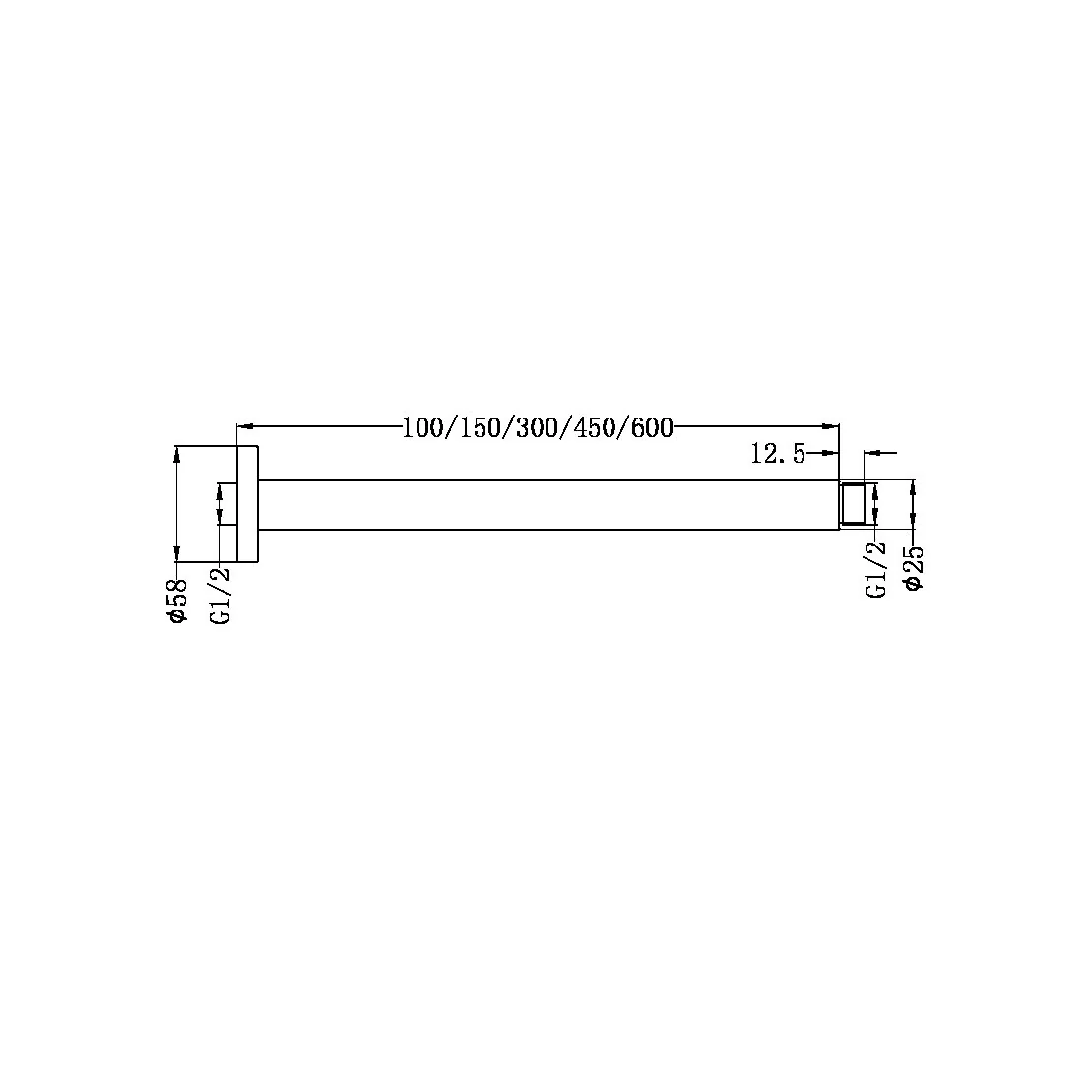 Nero Round Ceiling Arm - Chrome - Image 2