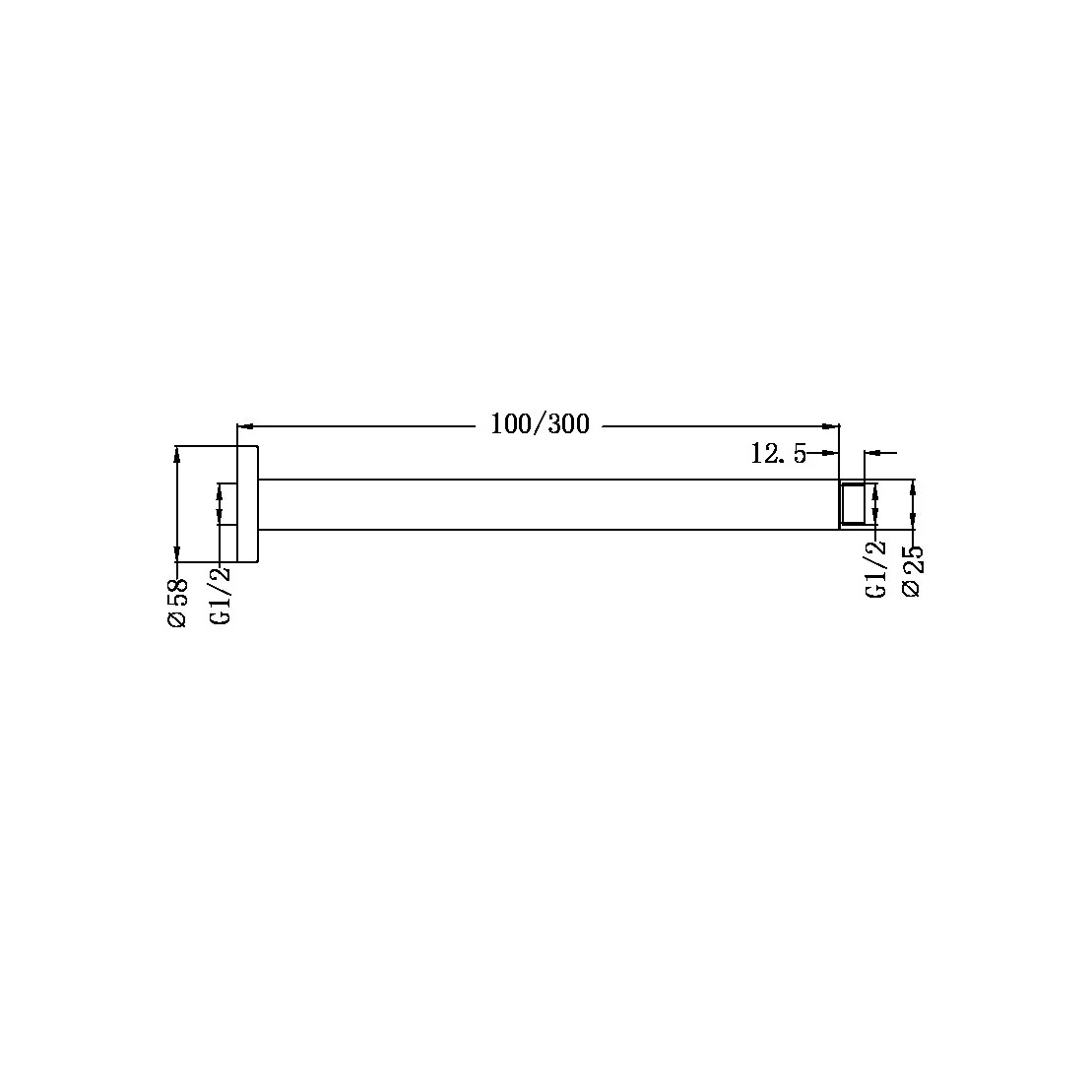 Nero Round Ceiling Arm - Brushed Gold - Image 2