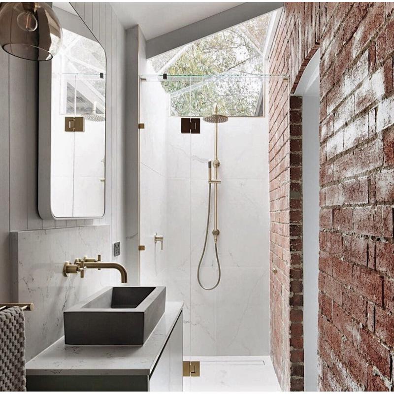Meir Round Combination / Twin Shower Rail 200mm Rose Single Function Hand Shower - PVD Tiger Bronze - Image 4