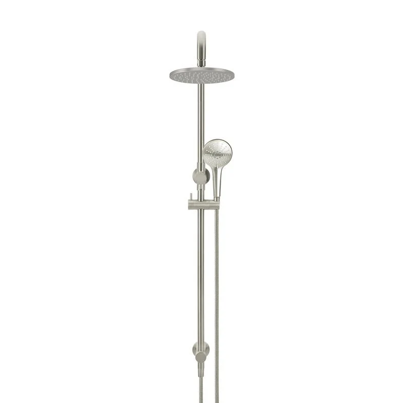 Meir Round Combination / Twin Shower Rail 200mm Rose Three Function Hand Shower - PVD Brushed Nickel - Image 2