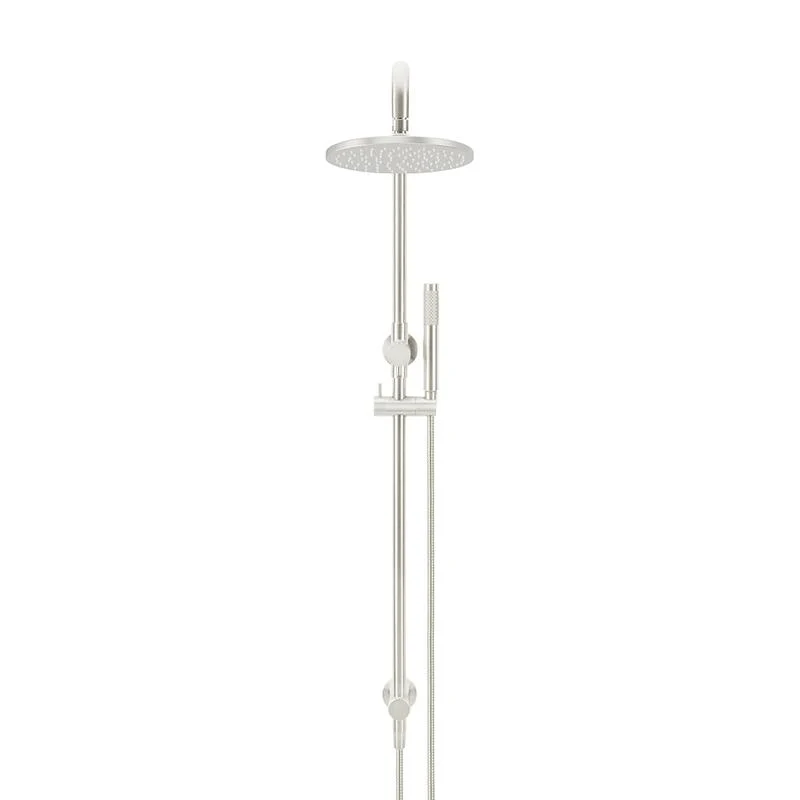 Meir Round Combination / Twin Shower Rail 200mm Rose Single Function Hand Shower - PVD Brushed Nickel - Image 2