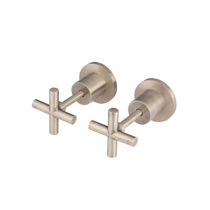 Meir Round Cross Handle Jumper Valve Wall Top Assemblies - Champagne
