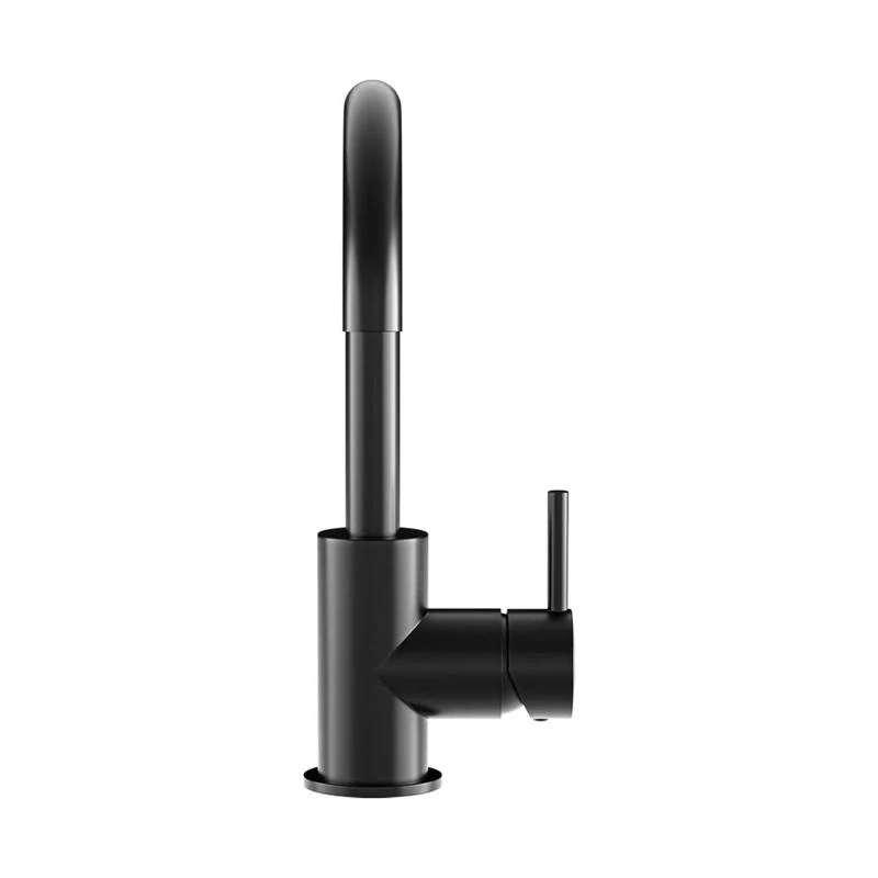 Meir Round Gooseneck Basin Mixer Tap with Cold Start - Black Matte - Image 3