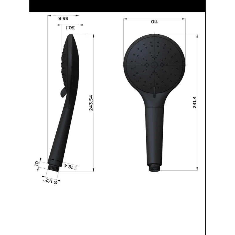 Meir Round Hand Shower Three-Function - Champagne - Image 3
