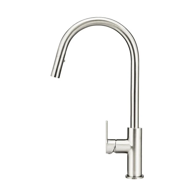 Meir Round Paddle Piccola Pull Out Kitchen Sink Mixer Tap - PVD Brushed Nickel - Image 2