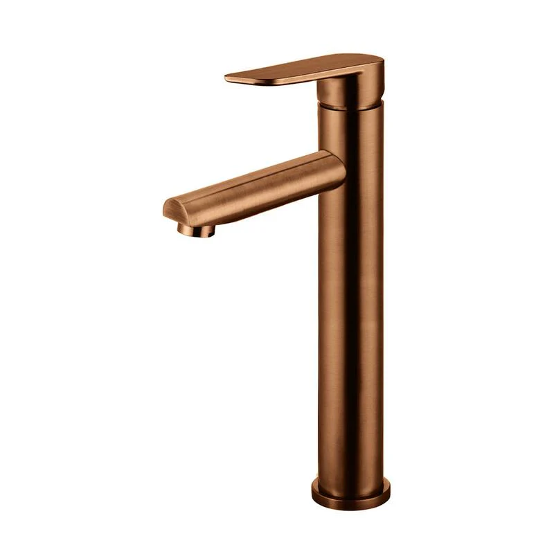 Meir Round Paddle Tall Basin Mixer Tap - Lustre Bronze