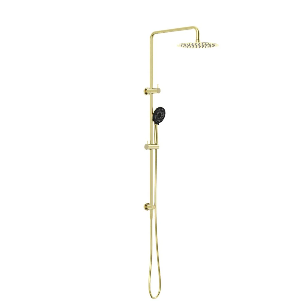 Nero Round Project Twin Shower - Brushed Gold
