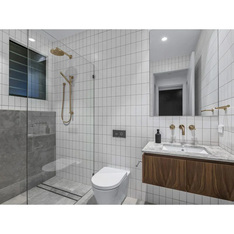 Meir Round Wall Shower Arm 400mm - PVD Tiger Bronze - Image 3