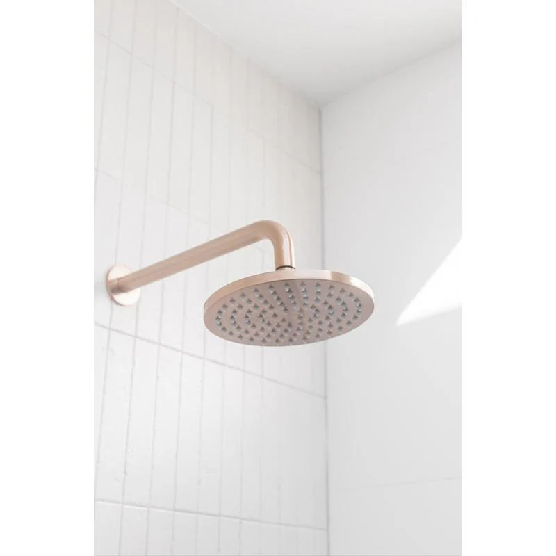 Meir Round Wall Shower Curved Arm 400mm - Champagne - Image 3