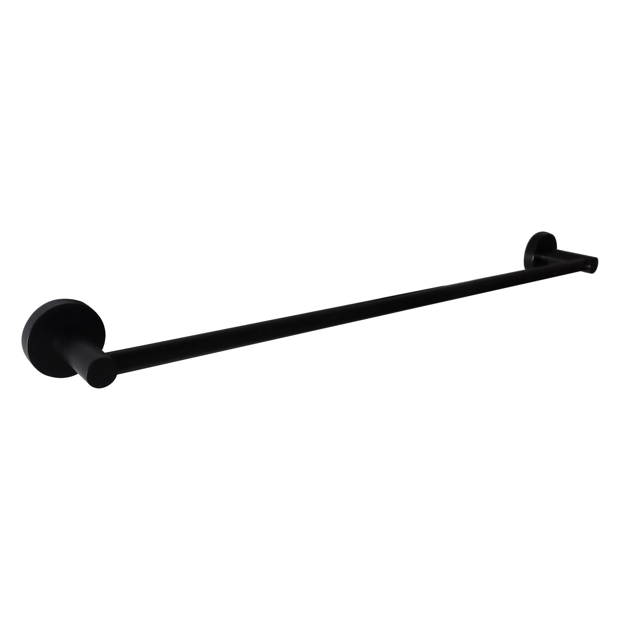 Sienna Round Single Towel Rail 600MM - Matt Black - Image 3