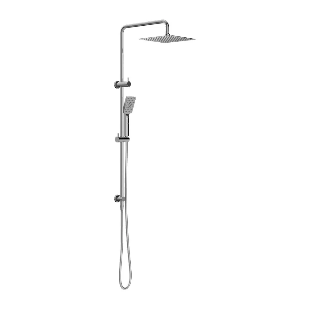 Nero Square Project Twin Shower - Chrome