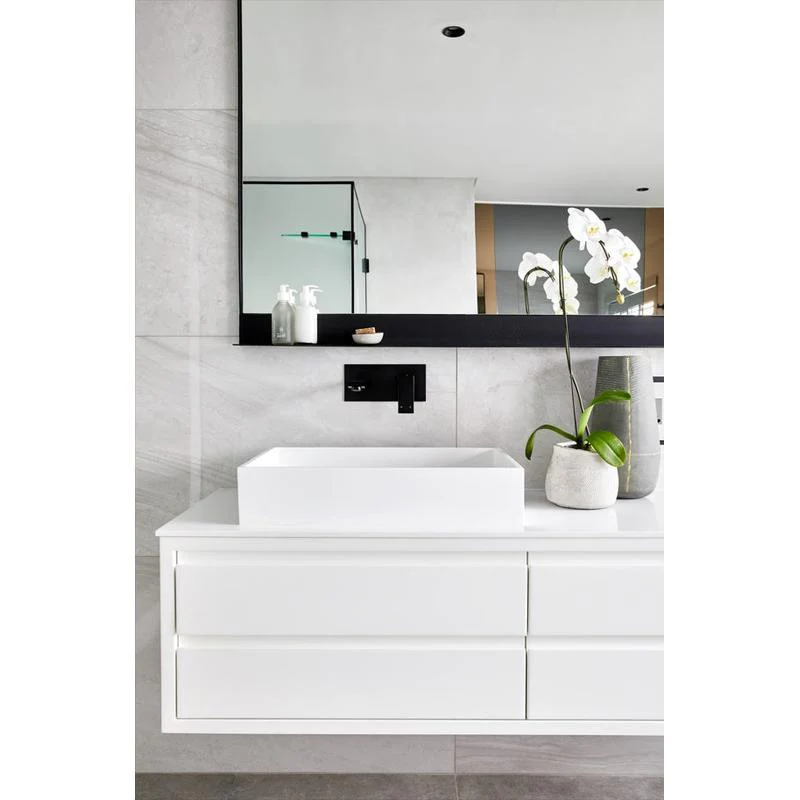 Meir Square Wall Basin Mixer and Spout - Black Matte - Image 5