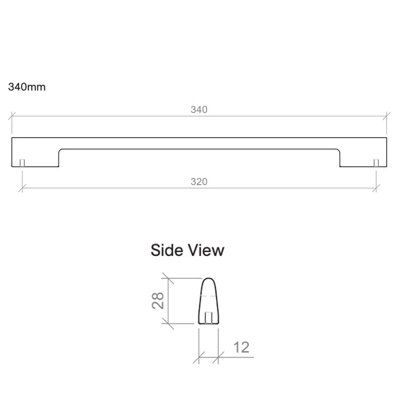 Timberline Arch 340mm Handle - Chrome - Image 2