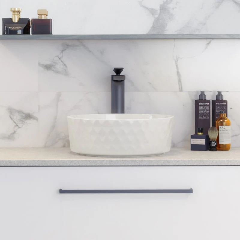 Timberline Diamond Above Counter Basin - White Gloss - Image 2