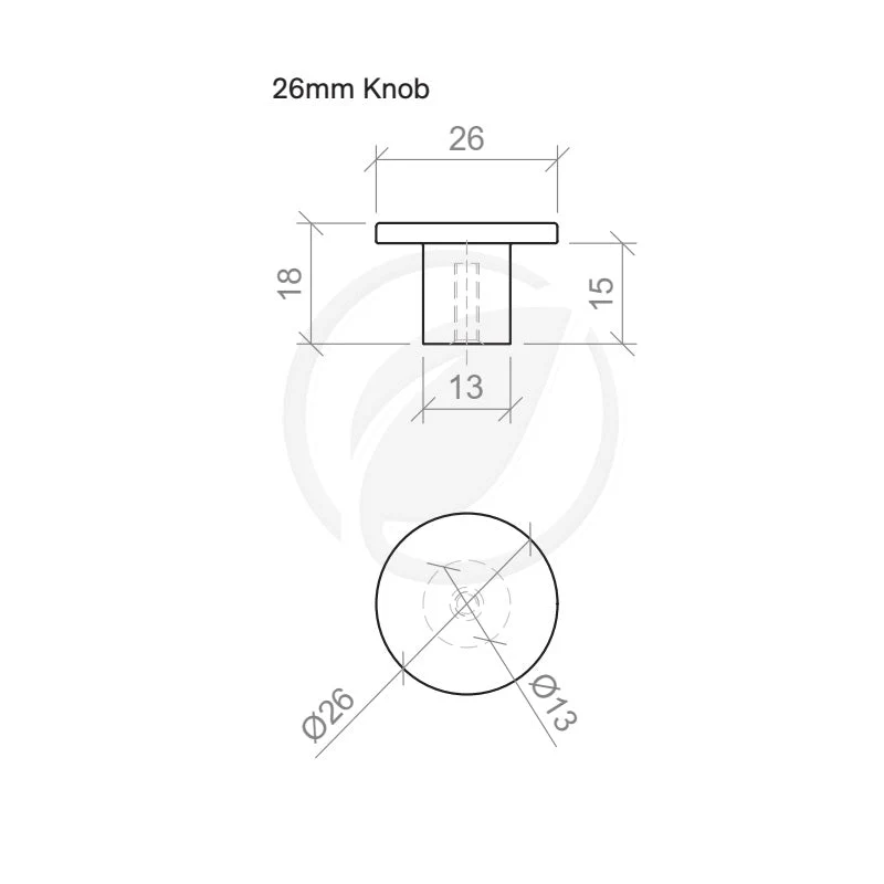 Timberline Flat Knob Handle - Chrome - Image 2