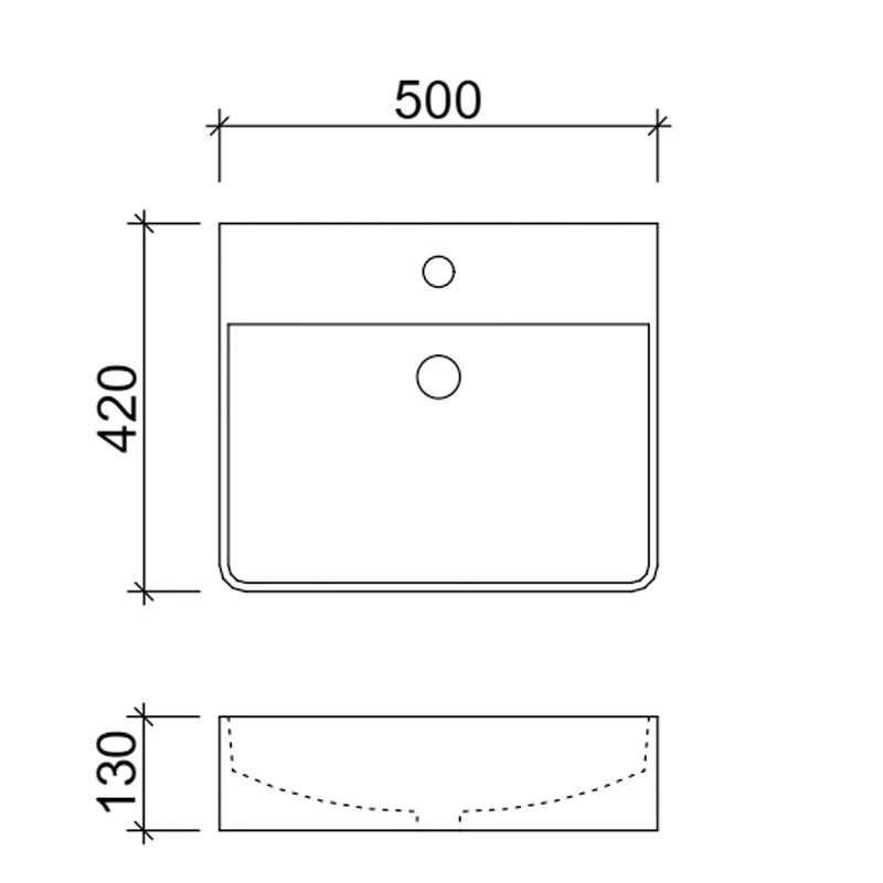 Timberline Iconic 500mm Above Counter Basin - White Gloss - Image 3