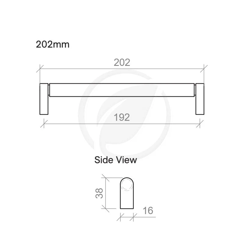 Timberline Knurled Bar 202mm Handle - Brushed Nickel - Image 2