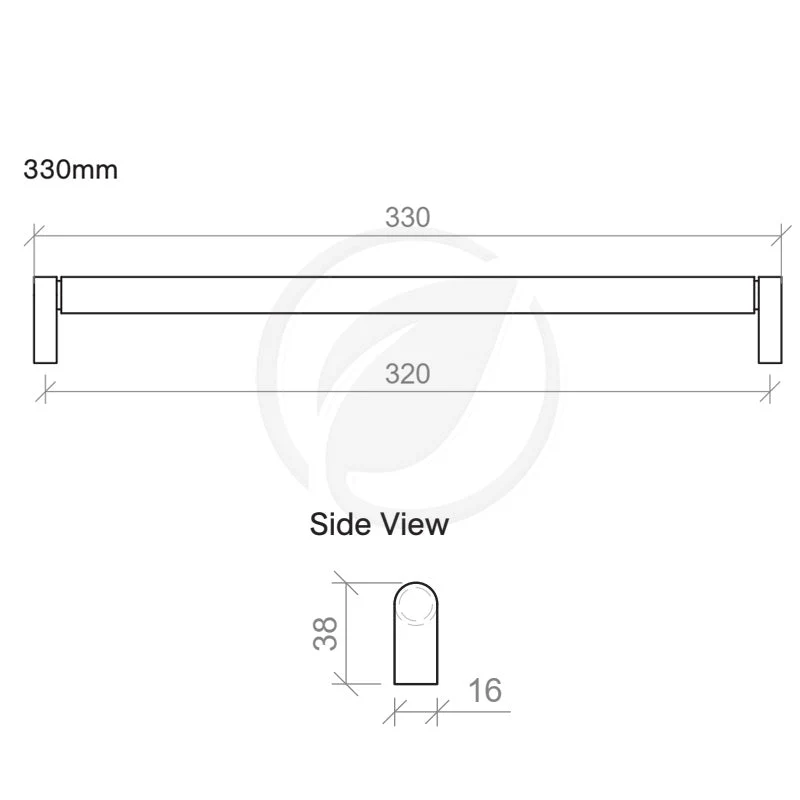 Timberline Knurled Bar 330mm Handle - Brushed Nickel - Image 2