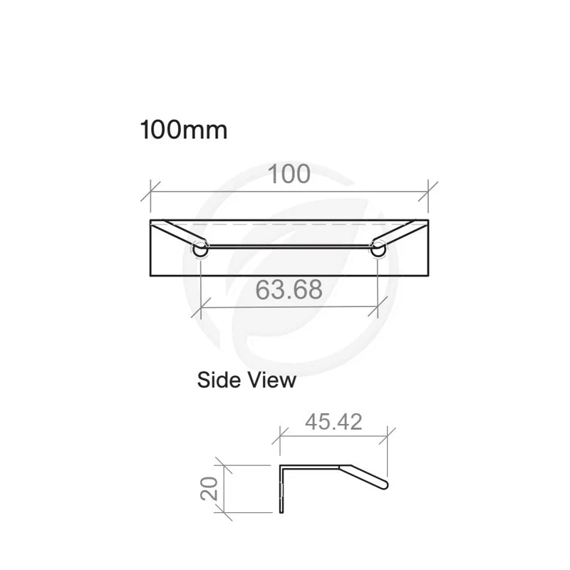 Timberline Ova 100mm Handle - Black - Image 2