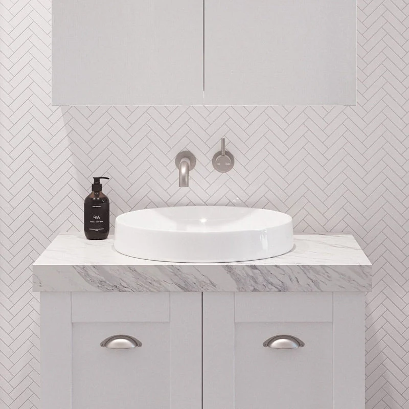 Timberline Radius Semi-Inset Basin - White Gloss