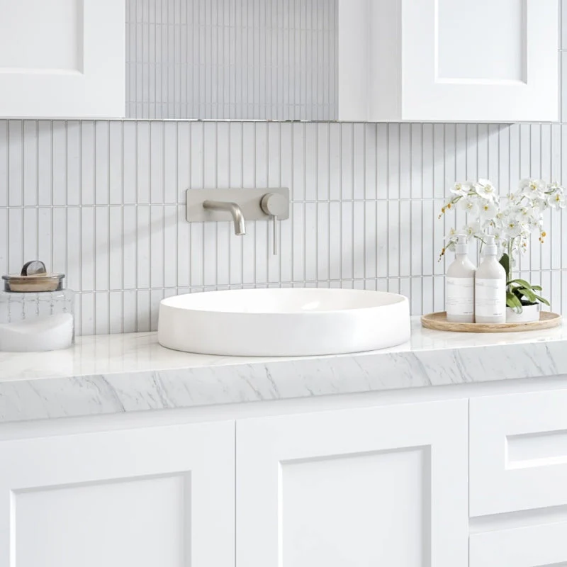 Timberline Radius Semi-Inset Basin - White Matt
