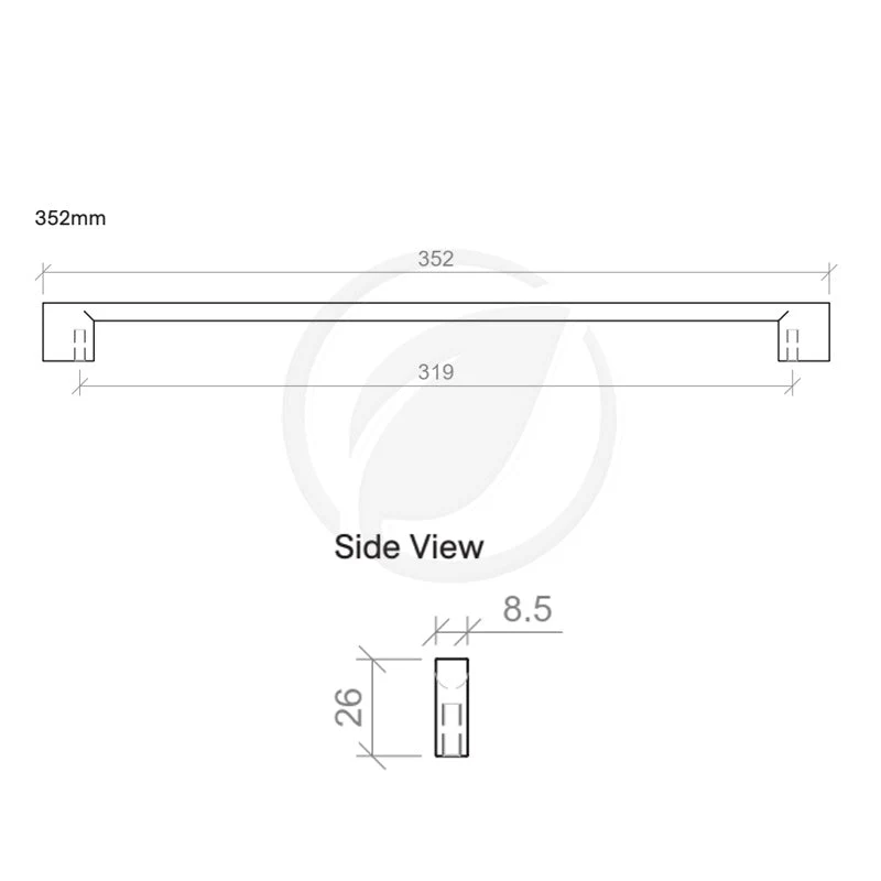 Timberline Square 352mm Handle - Chrome - Image 2