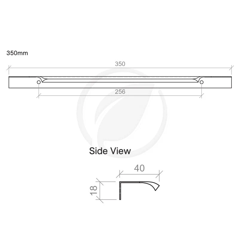 Timberline Wave 350mm Handle - Chrome - Image 2