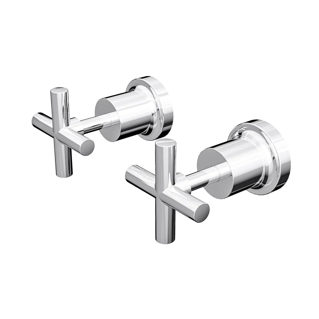 Linsol Tre Cross Handle Wall Top Assemblies - Chrome