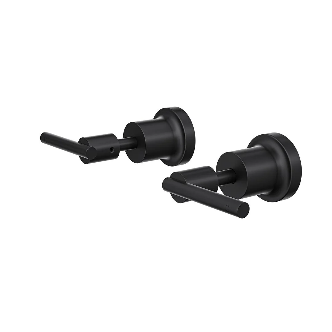 Linsol Tre Lever Handle Wall Top Assemblies - Matte Black