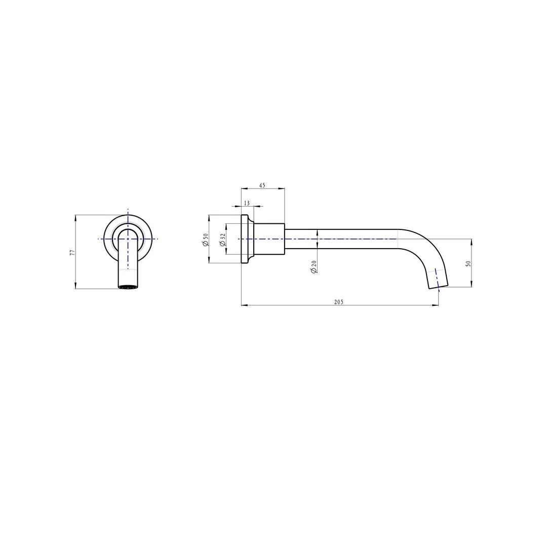 Linsol Tre Wall Mount Bath Spout - Matte Black - Image 3