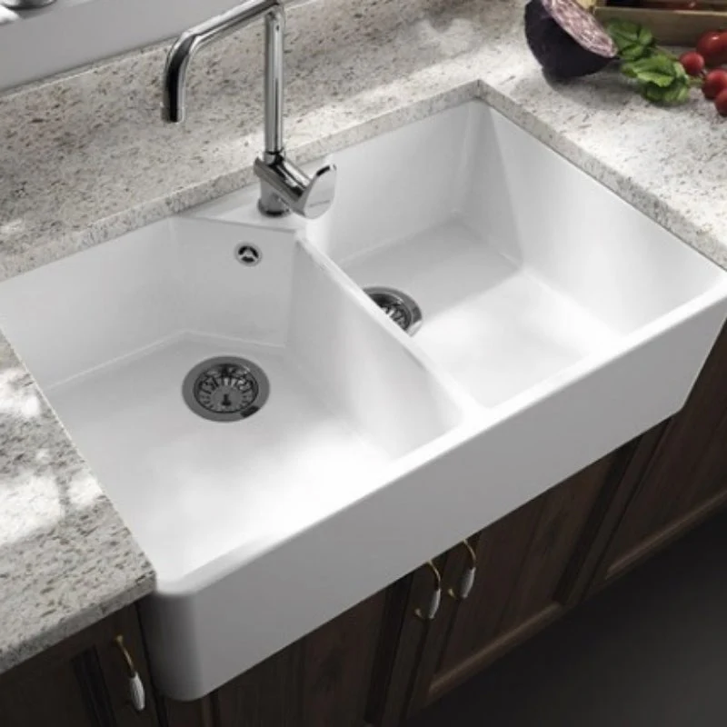 Turner Hastings Chester 800mm Double Flat Fireclay Butler Sink with Taphole and Overflow - Image 4