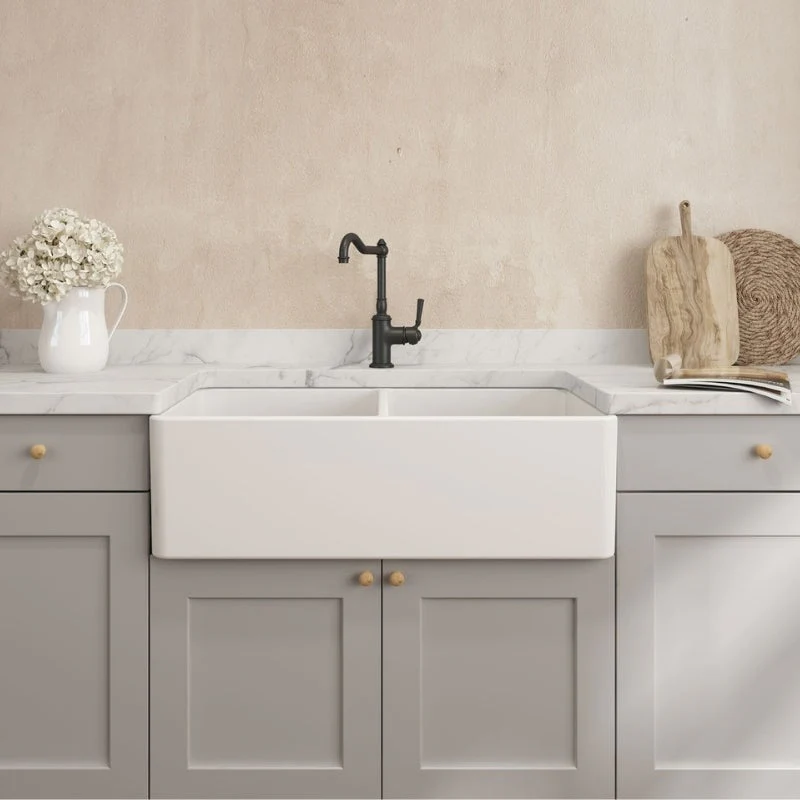 Turner Hastings Novi 850mm Fireclay Butler Sink - White Matte - Image 4