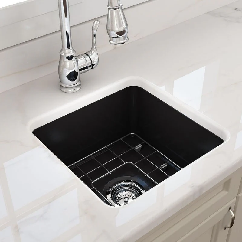 Turner Hastings Cuisine 460mm Inset / Undermount Fireclay Sink - Black Matte - Image 2