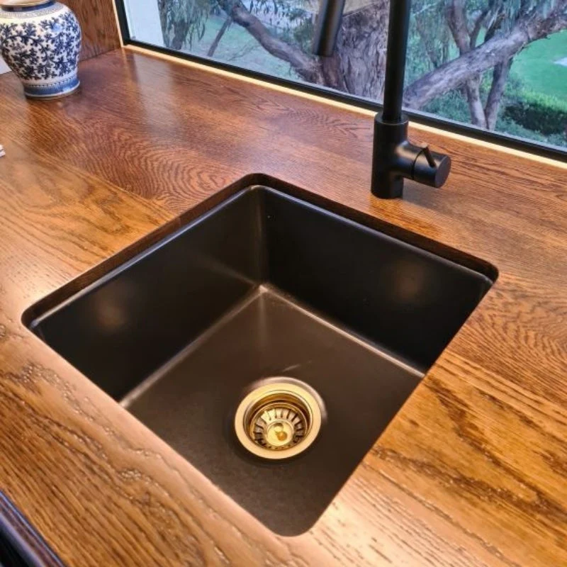 Turner Hastings Cuisine 460mm Inset / Undermount Fireclay Sink - Black Matte - Image 3