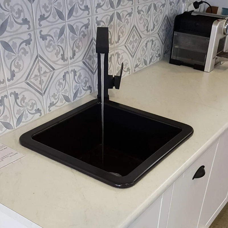 Turner Hastings Cuisine 460mm Inset / Undermount Fireclay Sink - Black Matte - Image 4