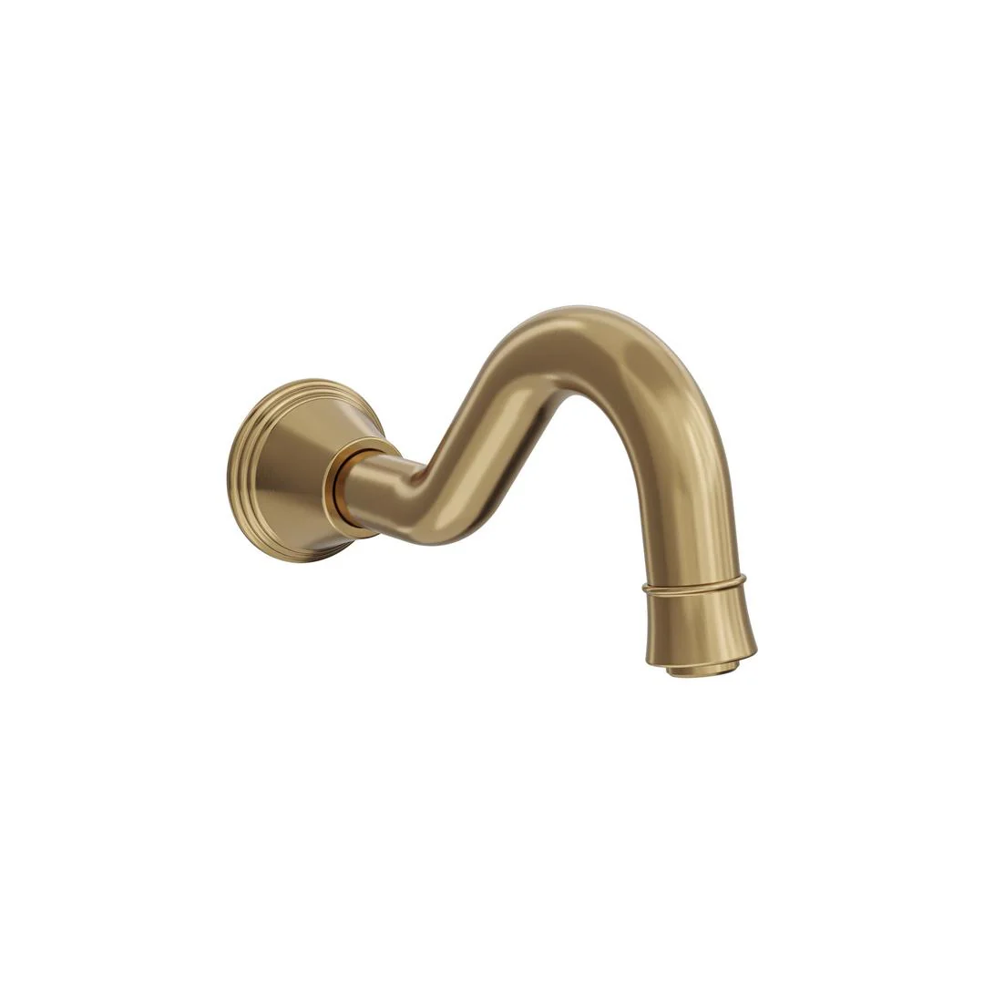 Linsol Vintage Wall Mount Bath Spout - Brushed Brass - Image 2