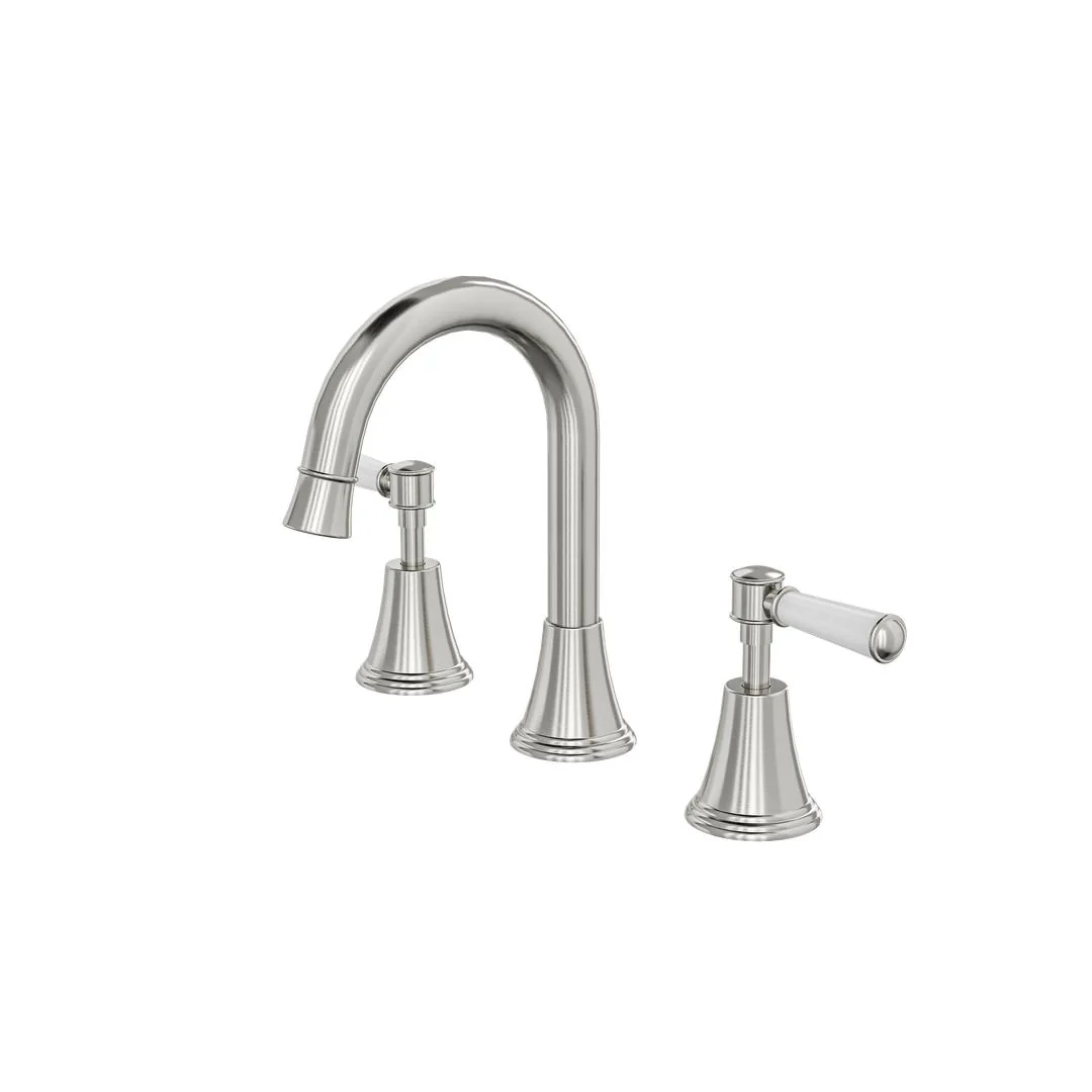 Linsol Vintage Lever Handle Basin Set - Brushed Nickel