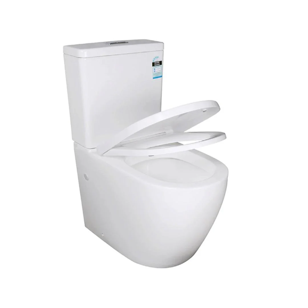 Linsol Viva Rimless Back to Wall Ambulant Toilet Suite - Gloss White