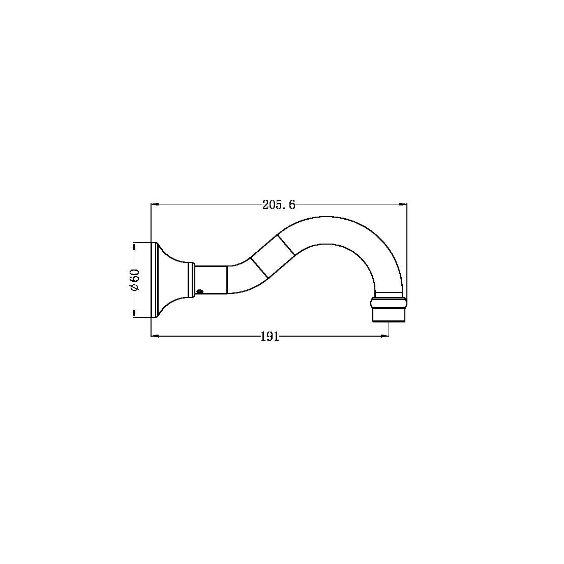 Nero York Basin/Bath Spout Only - Chrome - Image 4