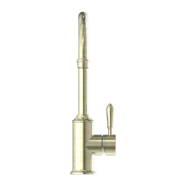 Nero York Kitchen Mixer Gooseneck Spout With Metal Lever - Aged Brass - Image 2